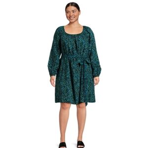 Terra & Sky Women's Plus Size Shirred Mini Dress